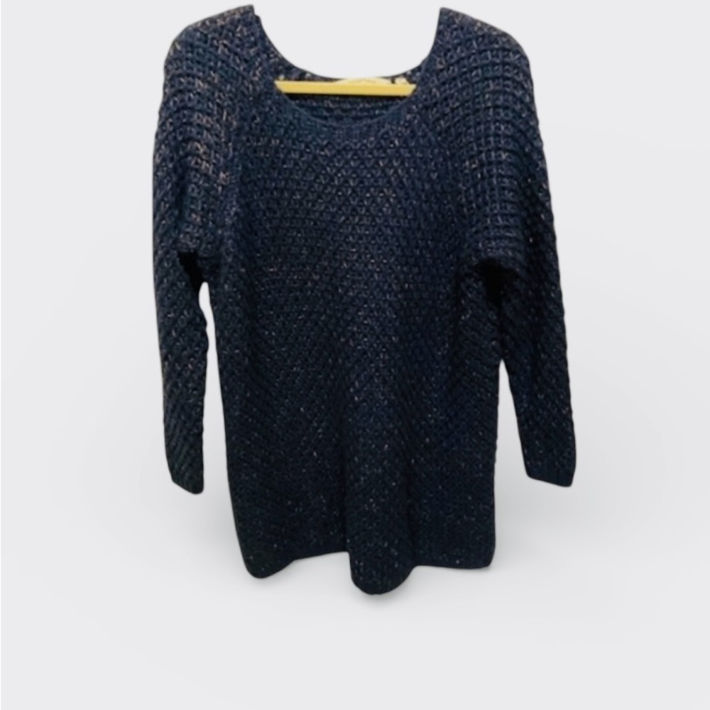 Soft Surroundings Sweater Knit  XL Blue with Shimmer Sparkle Bling